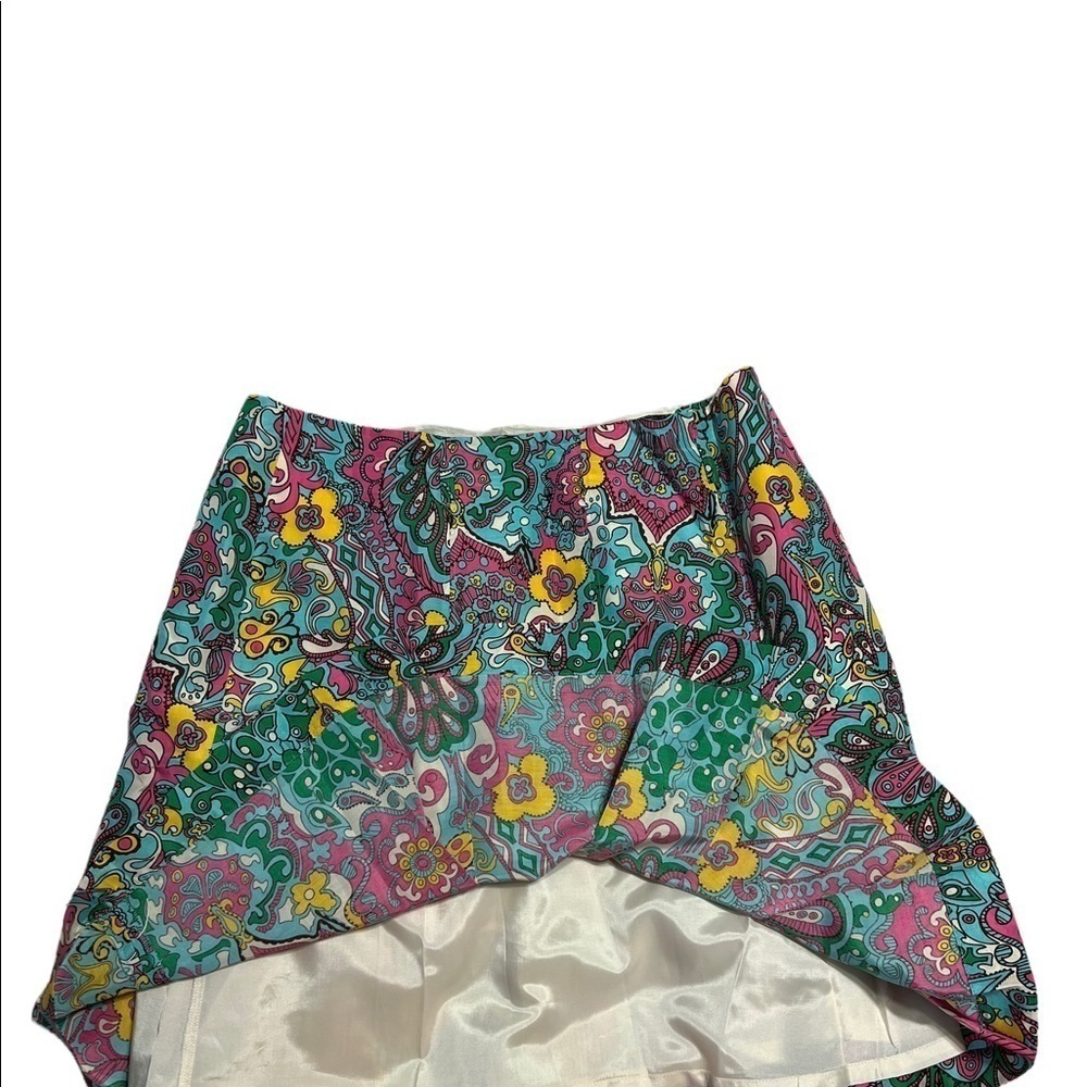 LILLY PULITZER VINTAGE SKIRT SZ.10 EUC, SILK & COTTON BLEND, FULLY LINED - Picture 6 of 8